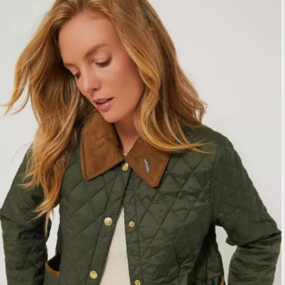 Olive ~ Barbour 30th Anniversary Cropped Liddesdale Jacket MSRP$330 British Chic - Picture 14 of 16